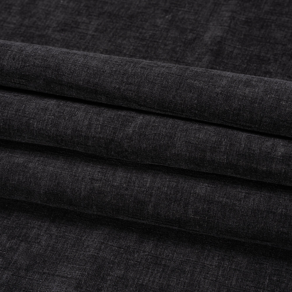 Otta Black Polyester Chenille Woven Folded