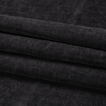 Otta Black Polyester Chenille Woven Folded