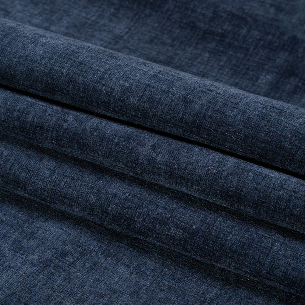 Otta Indigo Polyester Chenille Woven Folded