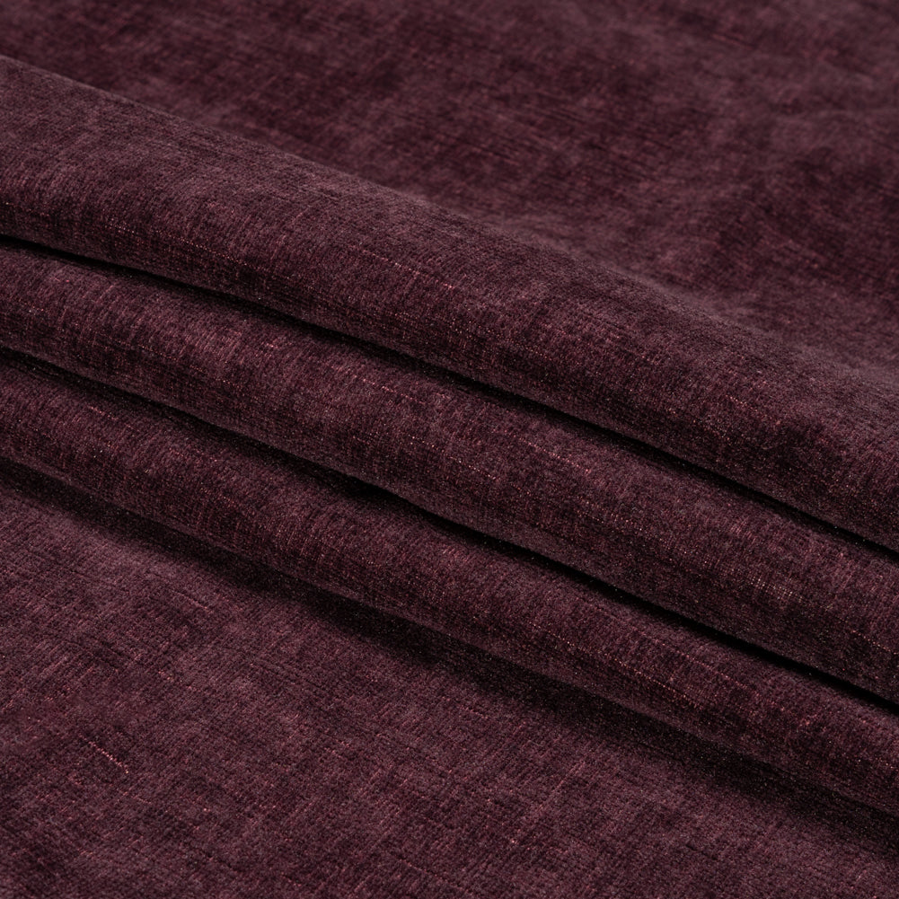 Otta Eggplant Polyester Chenille Woven Folded
