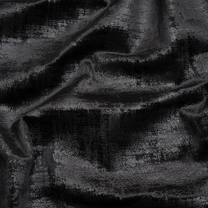Kasa Black Crosshatching Embossed Knit Velvet