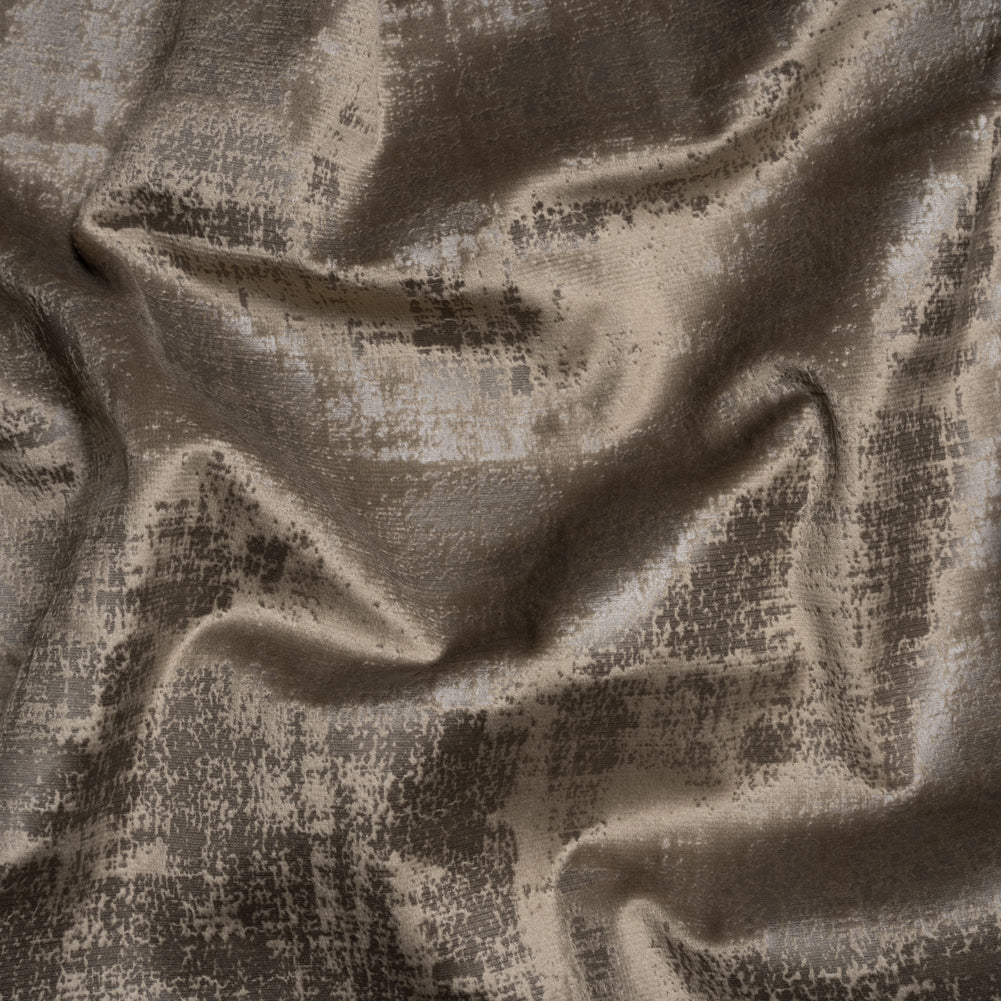 Kasa Taupe Crosshatching Embossed Knit Velvet