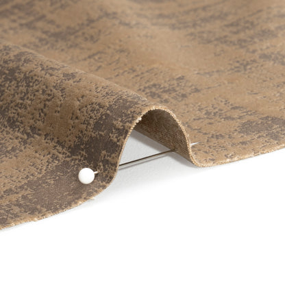 Kasa Tan Crosshatching Embossed Knit Velvet Detail