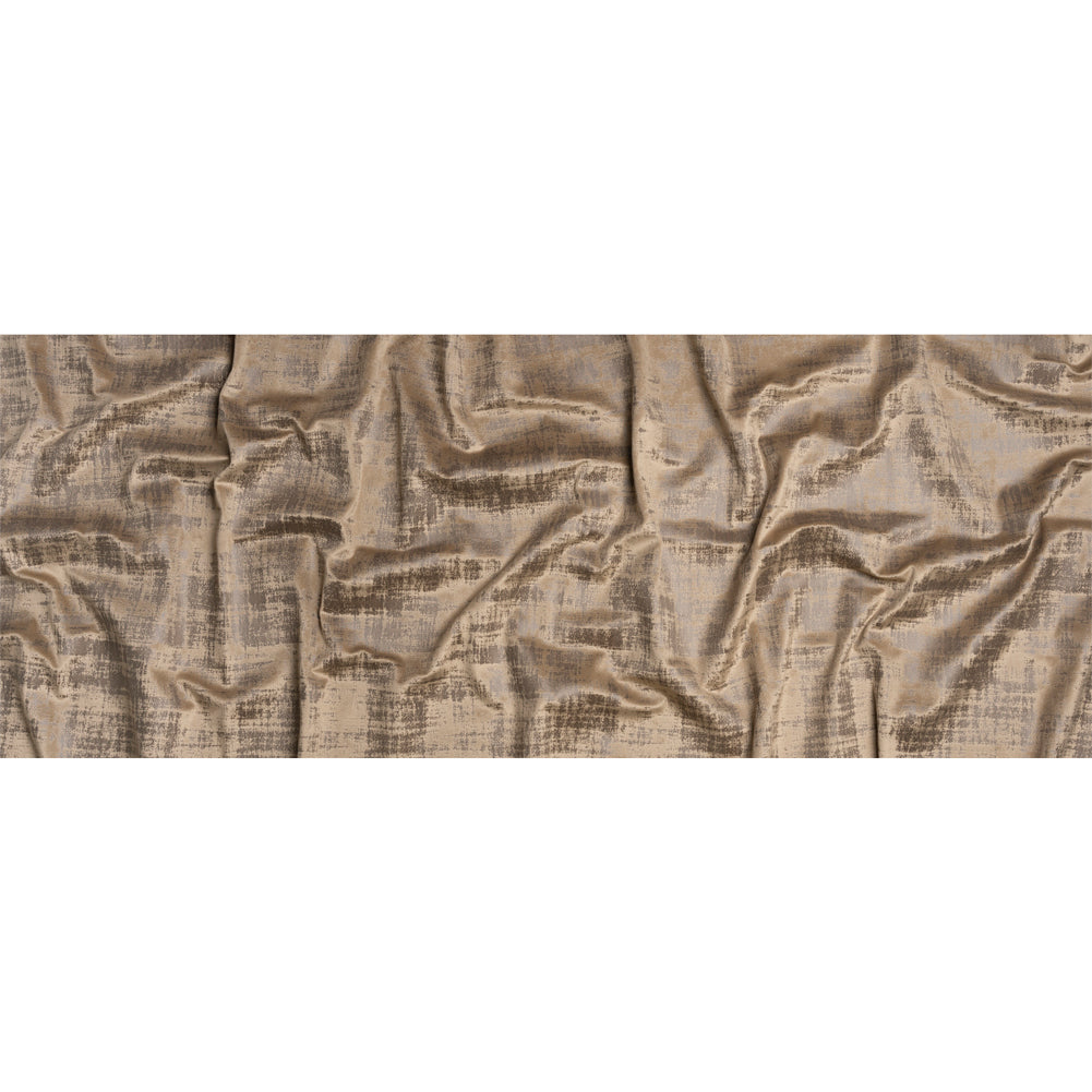 Kasa Tan Crosshatching Embossed Knit Velvet Full