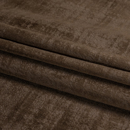 Kasa Brown Crosshatching Embossed Knit Velvet Folded