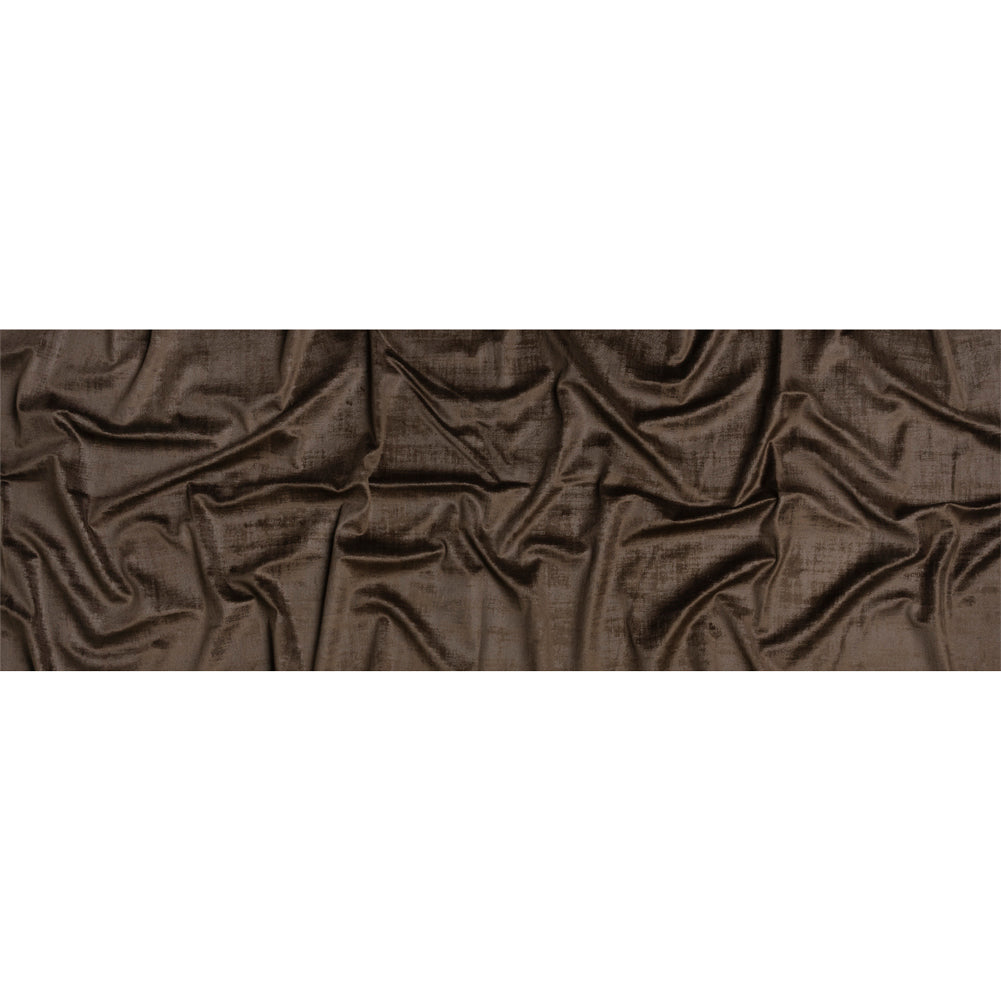Kasa Brown Crosshatching Embossed Knit Velvet Full