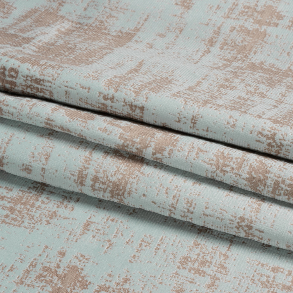 Kasa Seafoam Crosshatching Embossed Knit Velvet Folded