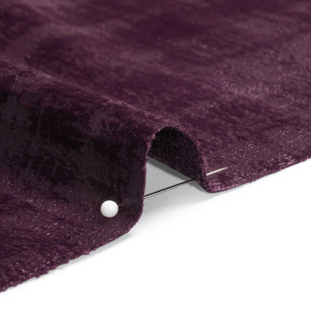 Kasa Eggplant Crosshatching Embossed Knit Velvet Detail