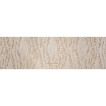 Ivory and Gold Abstract Viscose, Polyester and Linen Drapery Jacquard Full