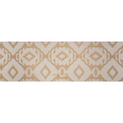 Ivory and Gold Geometric Ikat Viscose, Polyester and Linen Drapery Jacquard Full