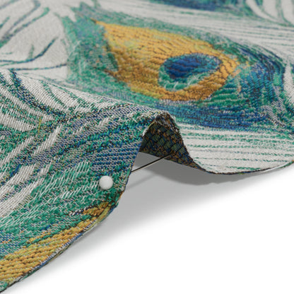 Peacock Green Peacock Feathers Upholstery Jacquard Detail
