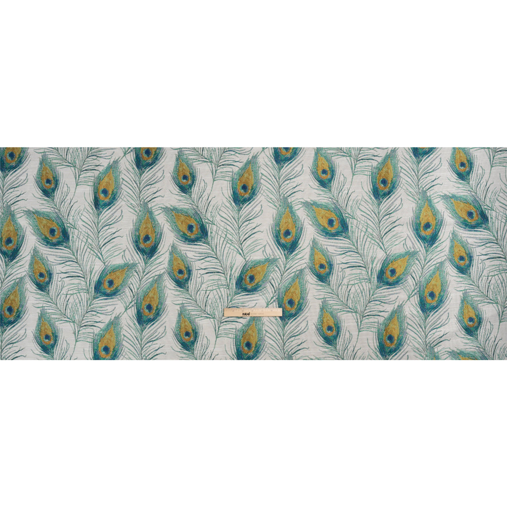 Peacock Green Peacock Feathers Upholstery Jacquard Full