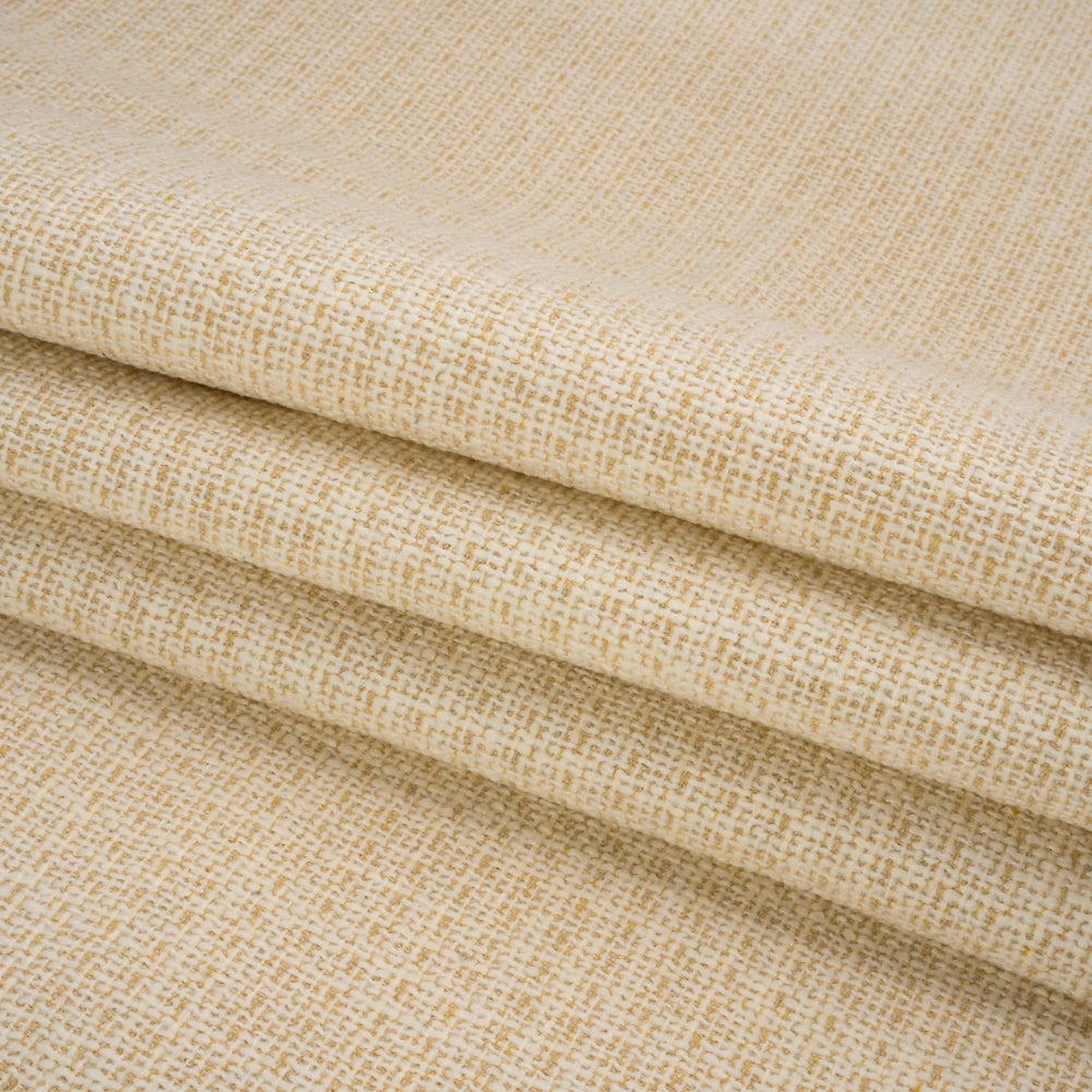 Cream Linen Upholstery Tweed with Felt Like Backing Folded