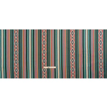 Arizona Teal Spiked Diamonds Southwestern Stripe Cotton Twill
