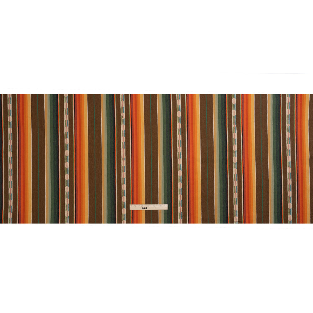 Arizona Brown, Forest and Orange Spools Stripe Cotton Twill - Full