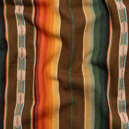 Arizona Brown, Forest and Orange Spools Stripe Cotton Twill