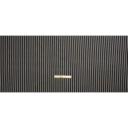 White on Black Ticking Stripes Cotton Herringbone Twill Full