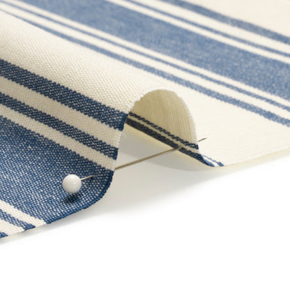 Navy and Cream Striped Cotton Woven Detail