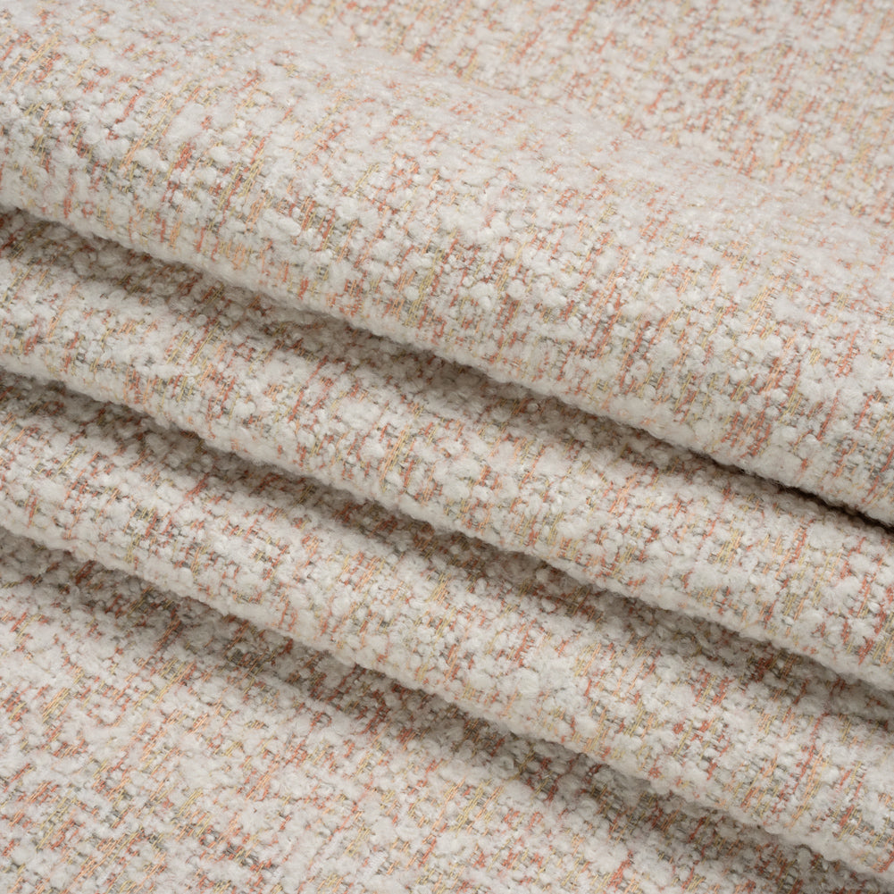 Crypton Blush Polyester Tweedy Upholstery Boucle Folded