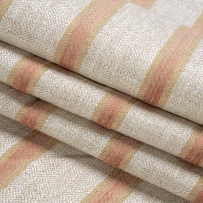 Crypton Blush Chenille Striped Birdseye Upholstery Twill Folded