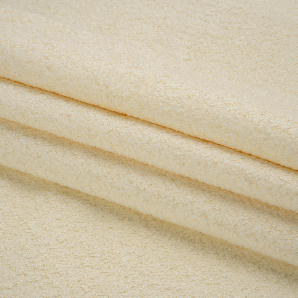 Crypton Custard Stain Resistant Plush Upholstery Boucle Folded