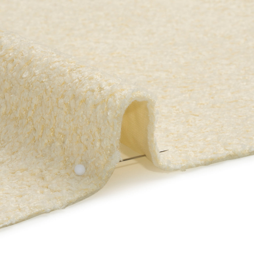 Crypton Custard Stain Resistant Plush Upholstery Boucle Detail