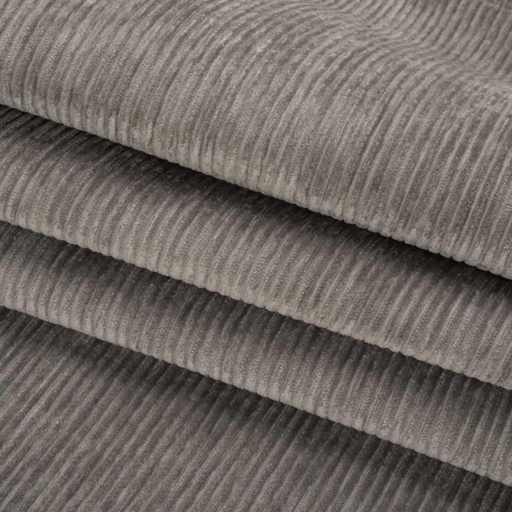 Crypton Pewter Stain Resistant Upholstery Corduroy Folded