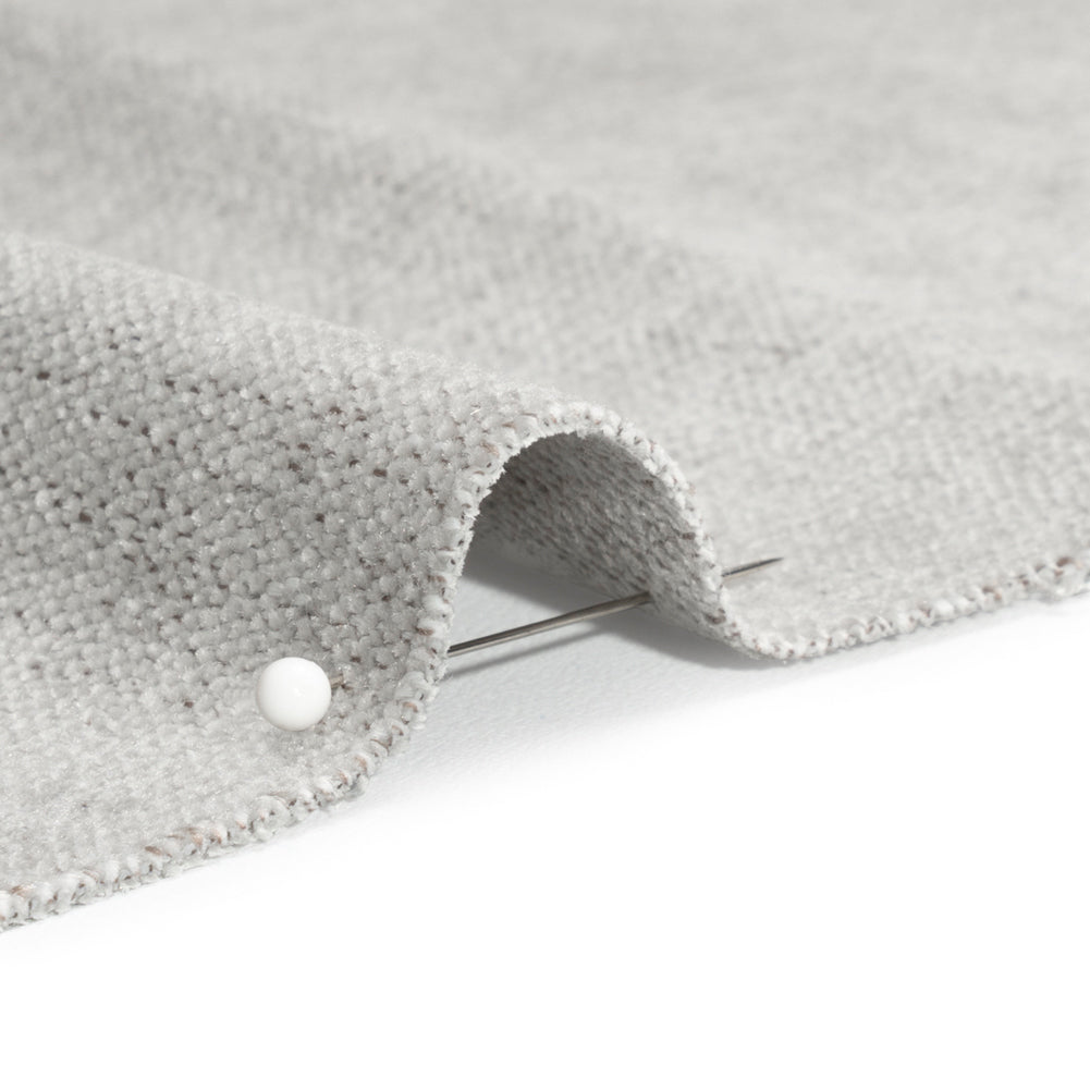 Crypton Pewter Stain Resistant Performance Upholstery Chenille Woven Detail