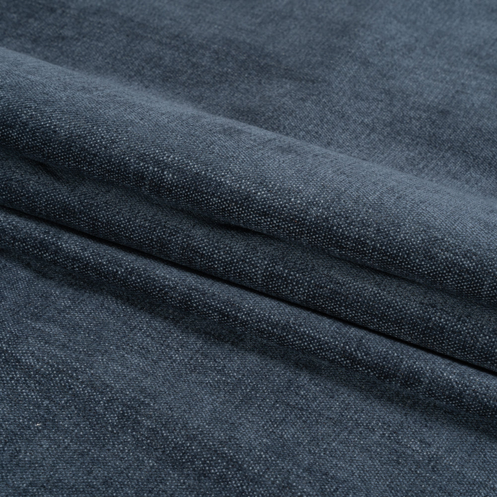 Crypton Indigo Stain Resistant Performance Upholstery Chenille Woven Folded