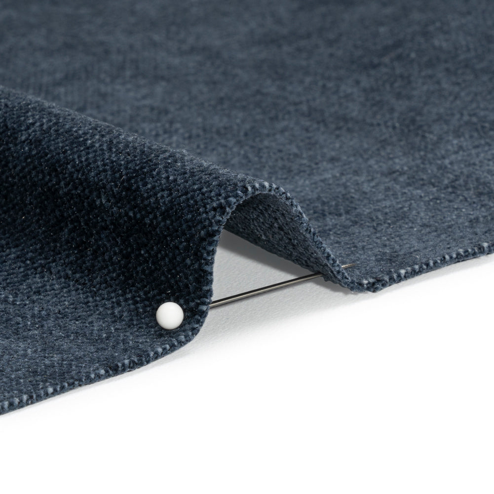 Crypton Indigo Stain Resistant Performance Upholstery Chenille Woven Detail