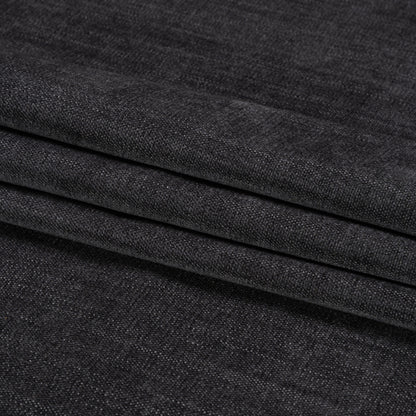 Crypton Ebony Stain Resistant Performance Upholstery Chenille Woven Folded