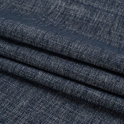 Crypton Indigo Stain Resistant Polyester and Linen Chenille Upholstery Woven Folded