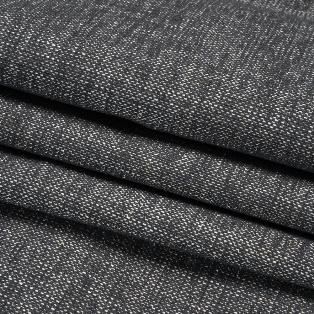 Crypton Charcoal Stain Resistant Polyester and Linen Chenille Upholstery Woven Folded