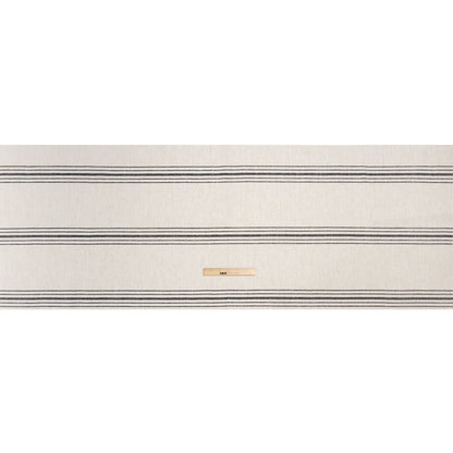 Crypton Charcoal on White Striped Stain Resistant Polyester and Linen Chenille Upholstery Woven Full