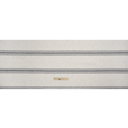 Crypton Indigo on White Striped Stain Resistant Polyester and Linen Chenille Upholstery Woven Full