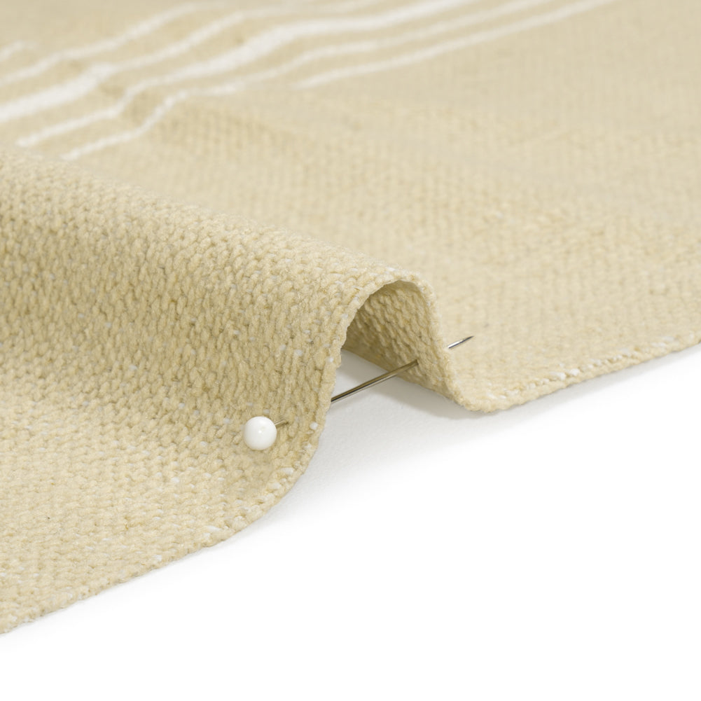 Crypton Sand Striped Stain Resistant Polyester and Linen Chenille Upholstery Woven Detail
