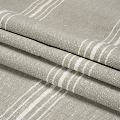 Crypton Stone Striped Stain Resistant Polyester and Linen Chenille Upholstery Woven Folded