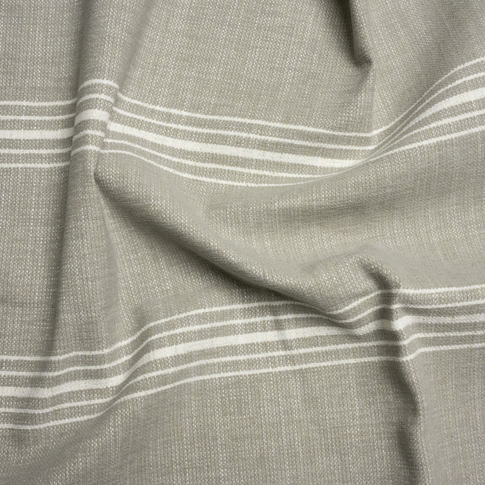 Crypton Stone Striped Stain Resistant Polyester and Linen Chenille Upholstery Woven