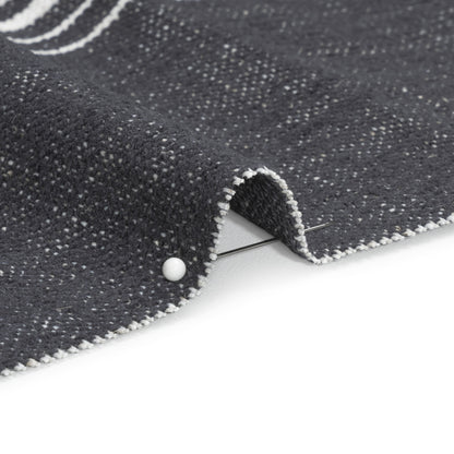 Crypton Charcoal Striped Stain Resistant Polyester and Linen Chenille Upholstery Woven Detail