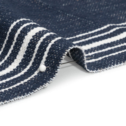Crypton Indigo Striped Stain Resistant Polyester and Linen Chenille Upholstery Woven Detail