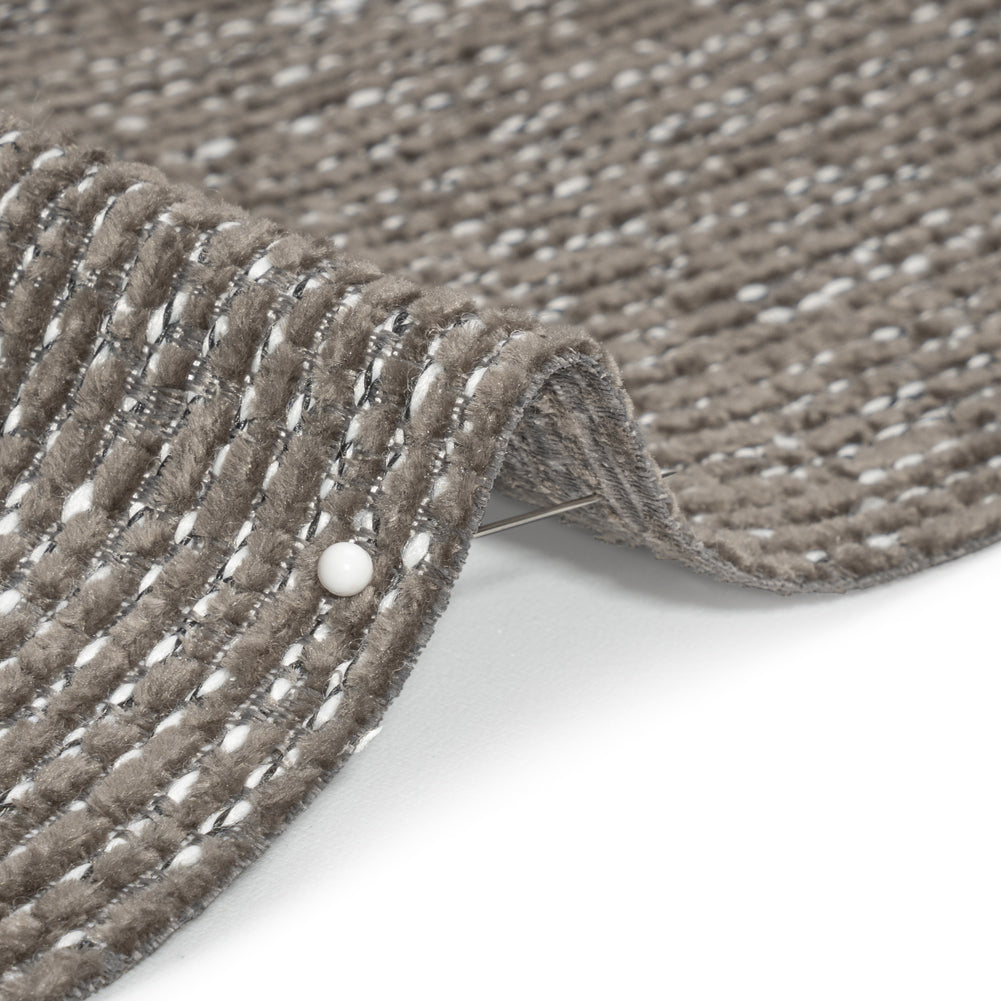 Crypton Pewter Tweedy Stain Resistant Chenille Woven Detail