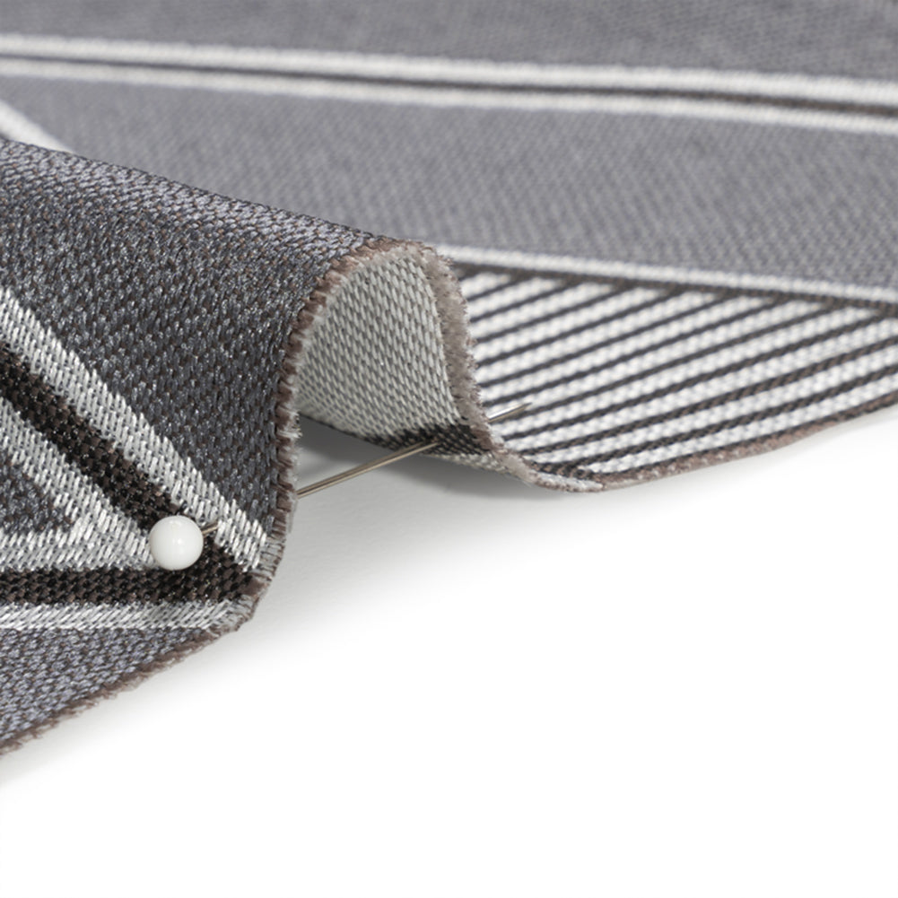 Silver, Charcoal and Gray Deco Diamonds Polyester Jacquard Detail