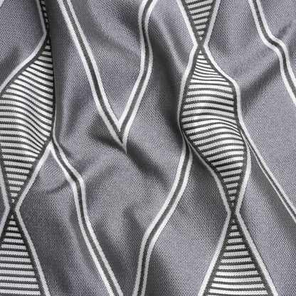 Silver, Charcoal and Gray Deco Diamonds Polyester Jacquard