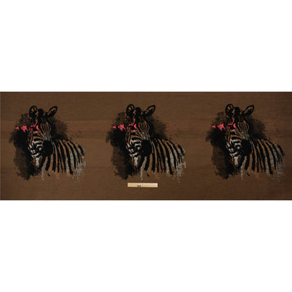Brown, Black and Hot Pink Zebras Metallic Brocade Panel Full