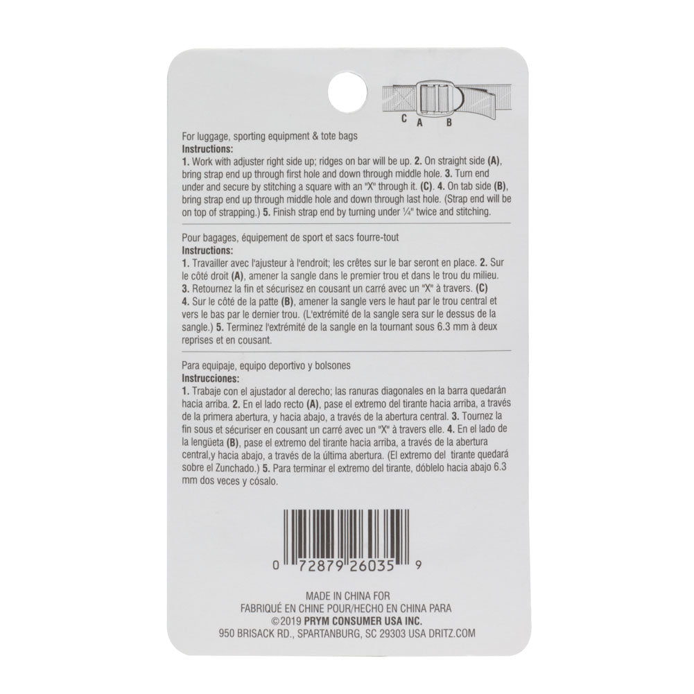 Dritz Black Strap Adjusters for 1" Strap - 2 ct Detail