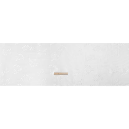Luminous White Dainty Roses Polyester Jacquard Full
