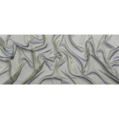 Chiffon-Like Silk Voile - Pale Yellow and Navy Iridescent - Adelaide Collection