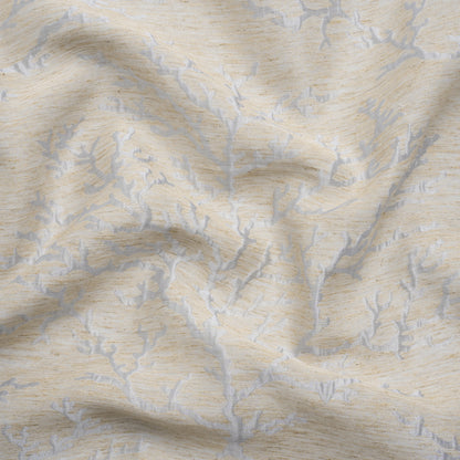 Luminous Baby Blue and Heathered Beige Winter Trees Lightweight Polyester and Linen Brocade