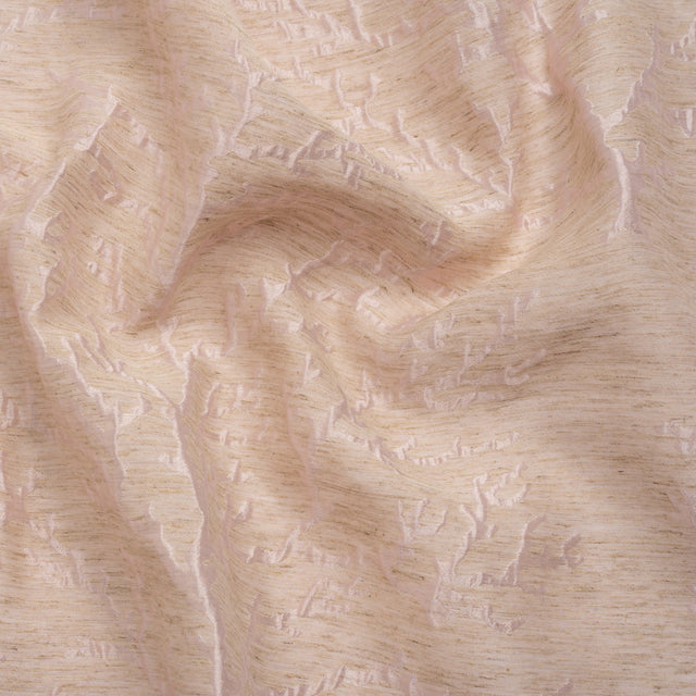 Luminous Pink and Heathered Beige Winter Trees Lightweight Polyester and Linen Brocade