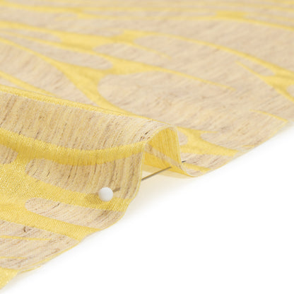 Luminous Yellow and Heathered Beige Ripples Lightweight Polyester and Linen Brocade